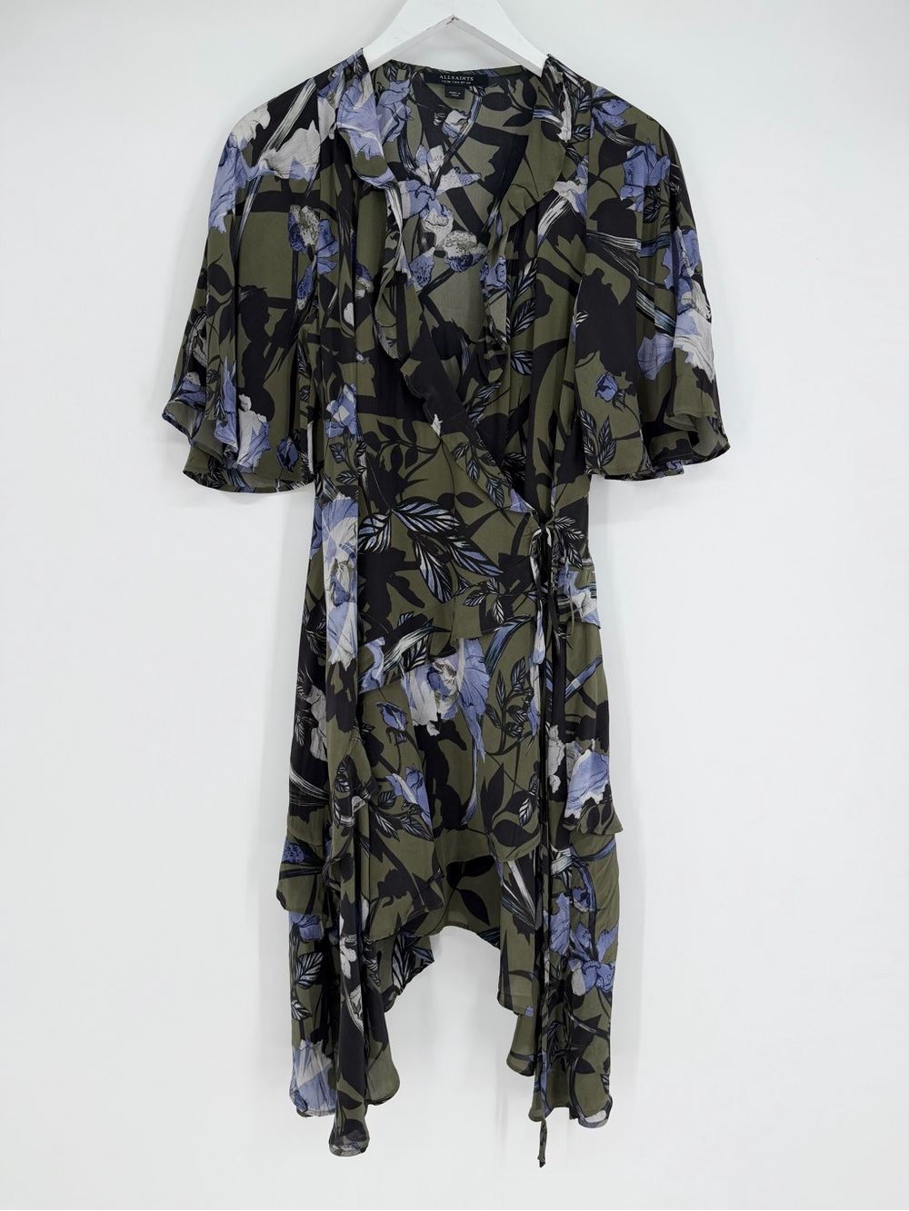 ALLSAINTS Meagan Batu Floral Printed Ruffle Trim Dress
